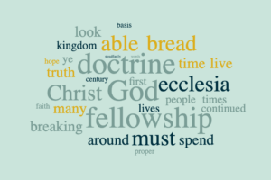 Lessons from the First Century Ecclesia